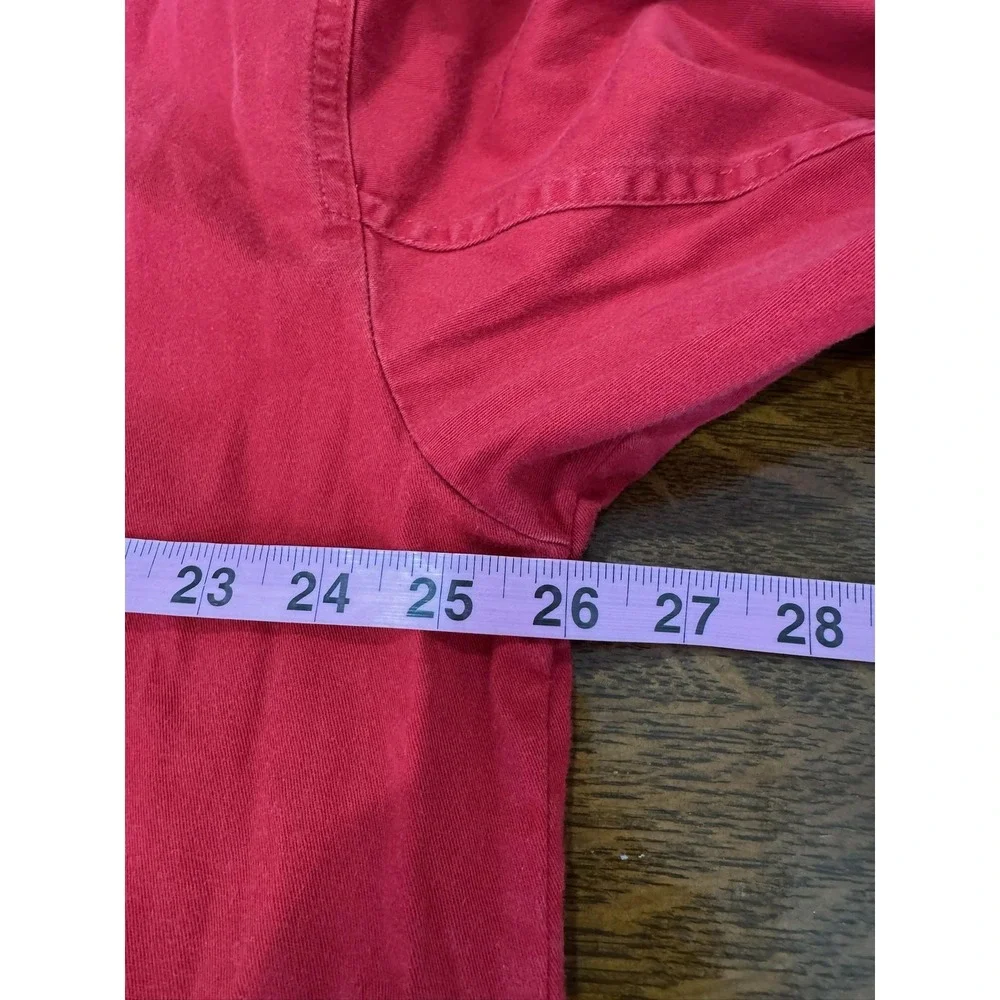 Vintage Banana Republic‎ Shirt Mens XL Red Solid Cotton Button Front Long Sleeve